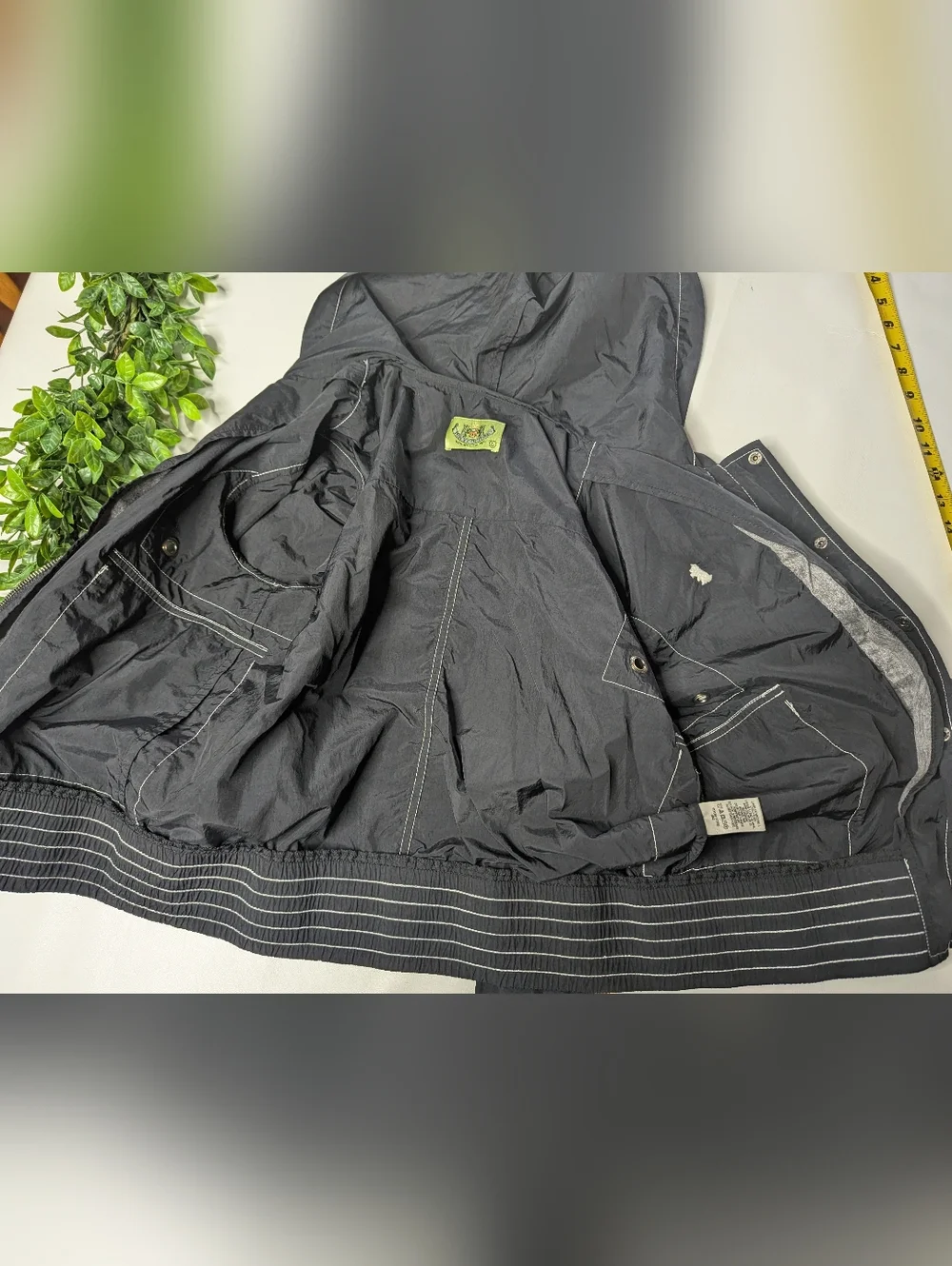 Y2K Juicy Couture Black Windbreaker Jacket Size Large
